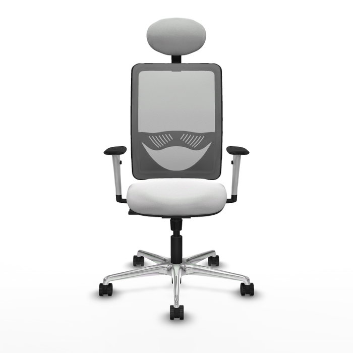 PIQUERAS Y CRESPO Silla de oficina Zulema con mecanismo Sincro, Tela Blanca y Malla Gris PIQUERAS Y CRESPO Silla de oficina Zulema con mecanismo Sincro, Tela Blanca y Malla Gris