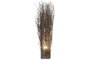 DKD Home Decor Lámpara de pie de Mimbre y Paulownia con Ramas, Marrón oscuro