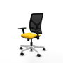 PIQUERAS Y CRESPO Silla de oficina Motilla con mecanismo Sincro/Traslack, Amarillo y Negro