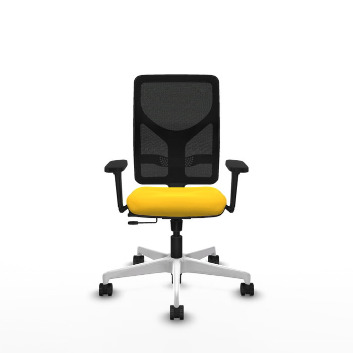 PIQUERAS Y CRESPO Silla de oficina Motilla con mecanismo Sincro/Traslack, Amarillo y Negro
