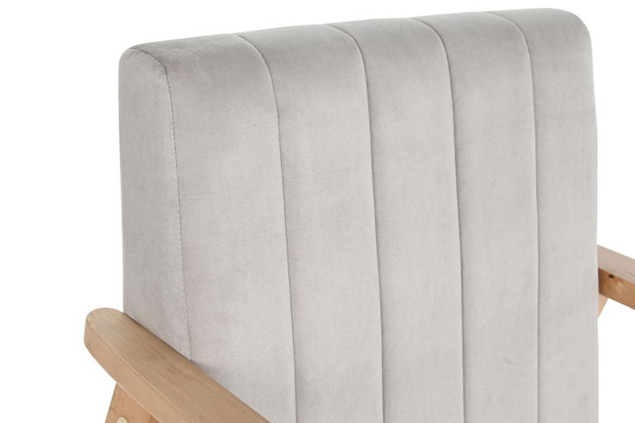 DKD Home Decor Sillón Sixties Gris Natural 68 x 81 x 63 cm