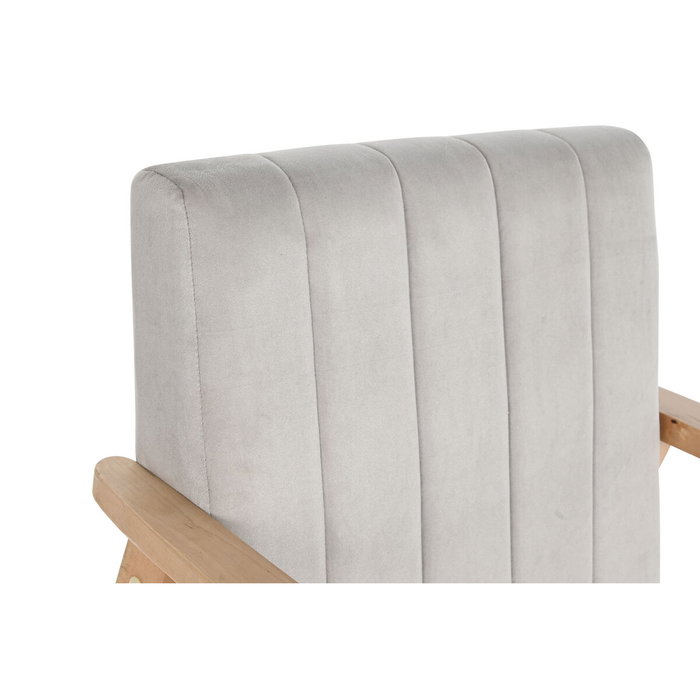 DKD Home Decor Sillón Scandi de Poliéster Gris y Pino DKD Home Decor Sillón Scandi de Poliéster Gris y Pino