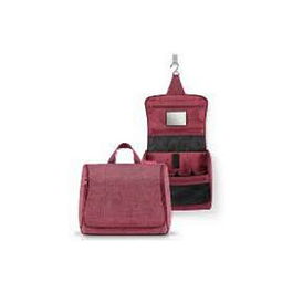 Reisenthel Bolsa de Aseo Toiletbag XL Twist, Poliéster Rojo Estampado con 4 Bolsillos, Cremallera, Espejo y Gancho, Resistente al Agua - Ref: WO7073