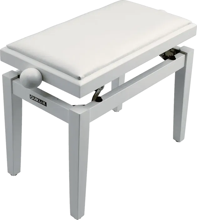 QUIKLOK Banqueta Piano Deluxe PB100 Madera Blanca Mate Imitación Cuero Ajustable QUIKLOK Banqueta Piano Deluxe PB100 Madera Blanca Mate Imitación Cuero Ajustable