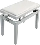 QUIKLOK Banqueta Piano Deluxe PB100 Madera Blanca Mate Imitación Cuero Ajustable