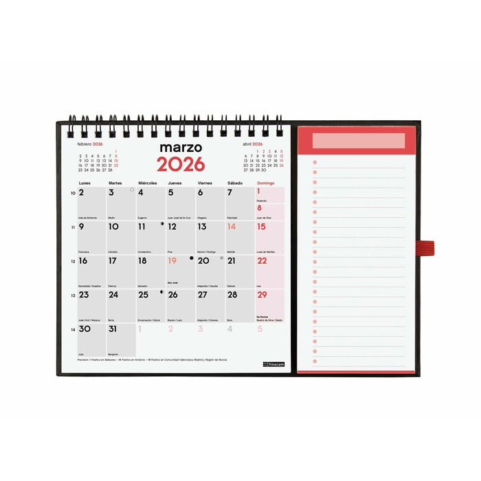 Finocam Calendario 2026 con Imán XS 140x150mm Neutro