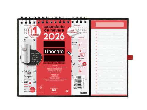 Finocam Calendario Con Imán Para Escribir XS-140x150 mm Neutro 2026 Finocam Calendario Con Imán Para Escribir XS-140x150 mm Neutro 2026