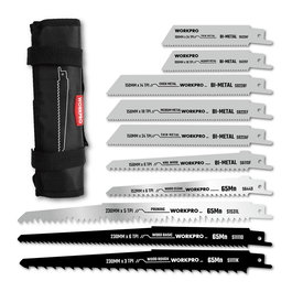 Workpro Juego de 20 Hojas de Sierra Sable Mixtas para Metal, Madera y Poda (100 mm, 150 mm, 152 mm, 230 mm)