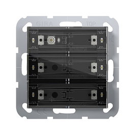 GIRA 504300 Tastsensor 4 Komfort KNX 3f Interruptor Oscilante Sistema 55 - Negro