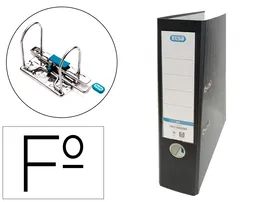 Elba Archivador de Palanca Rado Top Folio Lomo 80 mm Negro Cartón Forrado PVC