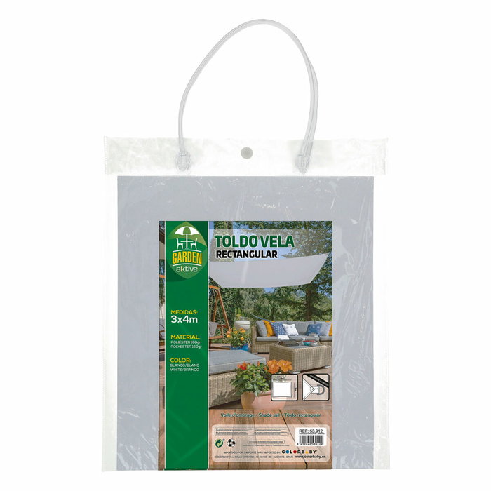 Vela de sombra Aktive Blanco 300 x 0,5 x 400 cm Triangular (4 Unidades)