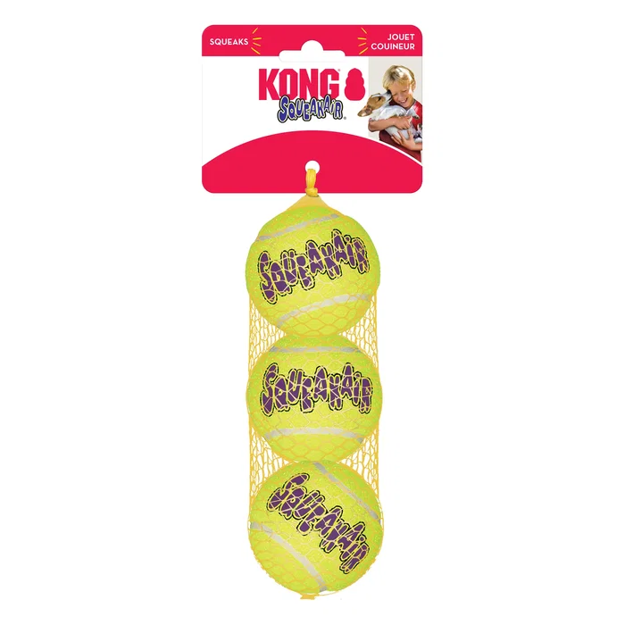 Kong Air Dog Squeaker Tennis Balls Pack de 3 Mediano Kong Air Dog Squeaker Tennis Balls Pack de 3 Mediano