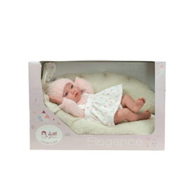 Muñecas Arias Muñeca Elegance 40 cm Aria Beige con Cojín - Muñeco de Peso - Edad 3-99 años