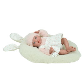 Muñecas Arias Muñeca Elegance 40 Cm Aria Beige con Cojín, Chupete, Pañal y Libro de Familia - Cuerpo Blandito y Vinilo Suave