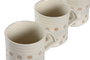 DKD Home Decor Mug Basicos Beige Gres Metal Set 4 Piezas 8.5 x 9.5 x 12 cm Capacidad 300 ml