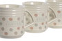 DKD Home Decor Mug Basicos Beige Gres Metal Set 4 Piezas 8.5 x 9.5 x 12 cm Capacidad 300 ml