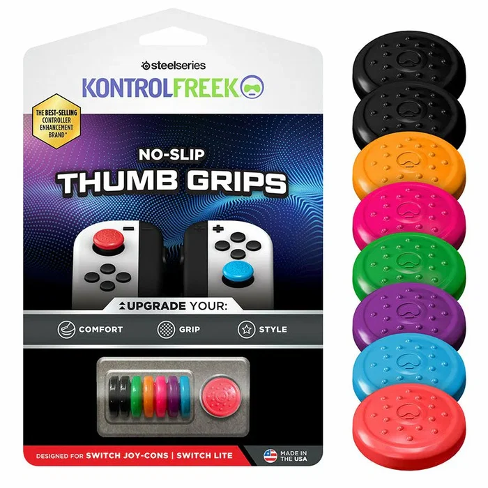 KontrolFreek 1510-JOY Elevadores de Puñetas para Botones Analógicos para Nintendo Switch - Pack de 8 Colores (Negro, Azul, Verde, Naranja, Rosa, Púrpura, Rojo, Caucho, Colgador) KontrolFreek 1510-JOY Elevadores de Puñetas para Botones Analógicos para Nintendo Switch - Pack de 8 Colores (Negro, Azul, Verde, Naranja, Rosa, Púrpura, Rojo, Caucho, Colgador)