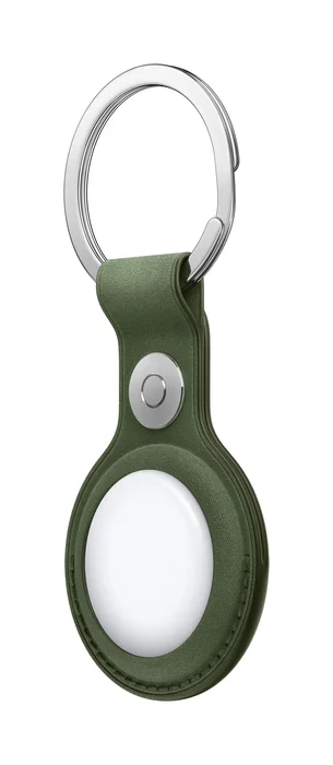 Apple MGFX4ZM/A Llavero para AirTag - Tipo Anillo, Color Verde Moss, Material Microtwill y Acero Inoxidable, Accesorio para Localizador GPS