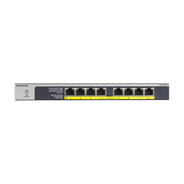 NETGEAR GS108LP-100EUS Switch Gigabit No Administrado 8 Puertos con PoE+, Montaje Rack 1U, Conectividad 10/100/1000 Mbps, Presupuesto PoE 60W