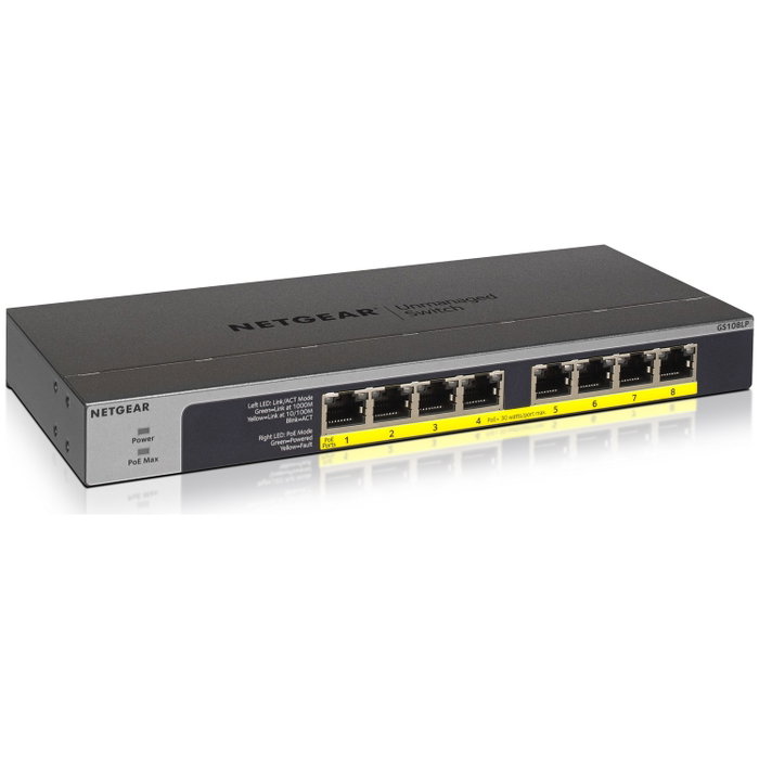 NETGEAR GS108LP Switch Gigabit No Administrado 8 Puertos PoE+ NETGEAR GS108LP Switch Gigabit No Administrado 8 Puertos PoE+