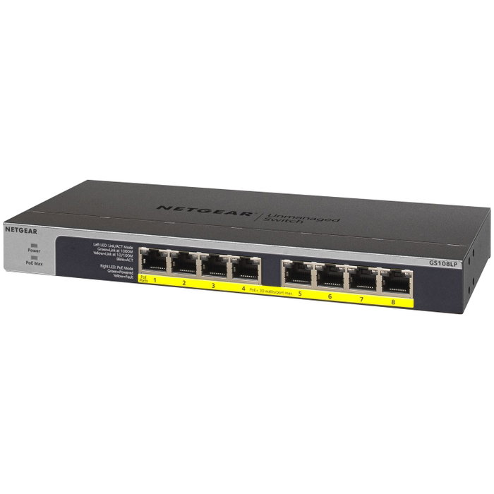 NETGEAR GS108LP Switch Gigabit No Administrado 8 Puertos PoE+ NETGEAR GS108LP Switch Gigabit No Administrado 8 Puertos PoE+