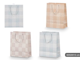 Pincello Bolsa Asa Cuadros Surtidos Colores 32 x 26 x 12 cm (Set de 48)