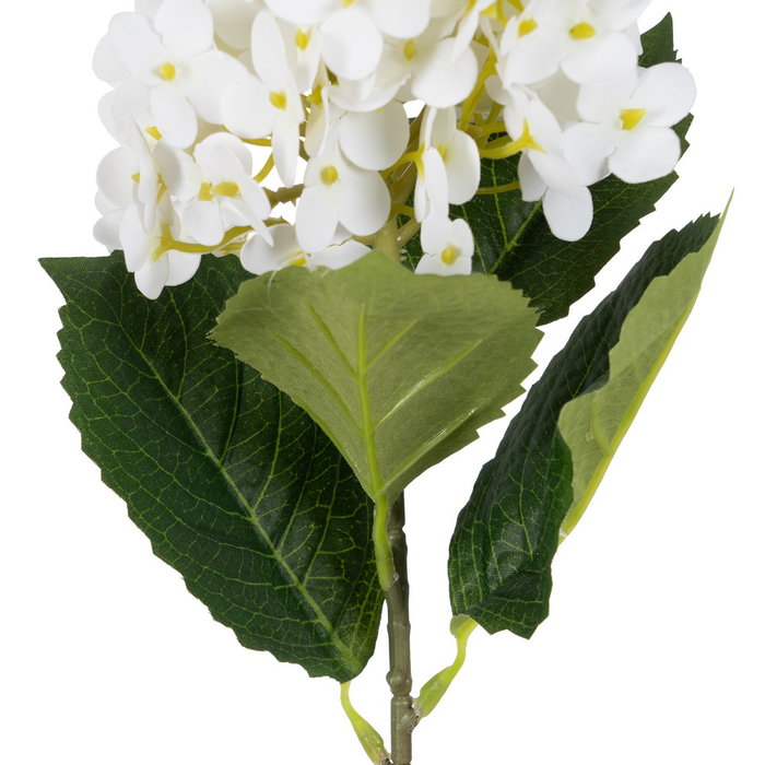 Flor Hortensia Blanco Tejido Decoración 74 cm (Set de 12)