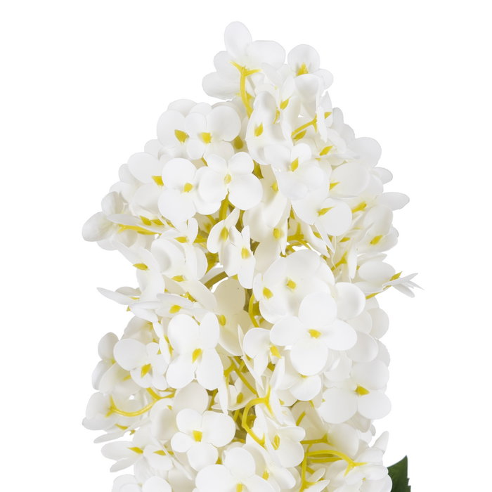 Flor Hortensia Blanco Tejido Decoración 74 cm (Set de 12)
