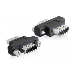 DeLOCK Adaptador HDMI a HDMI Hembra Negro 19 pines - 1 pieza