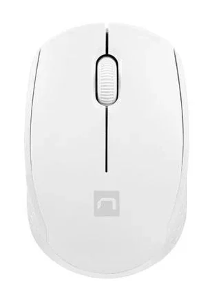 Natec STORK Ratón Óptico Inalámbrico RF 1600 DPI Ambidiestro para Hogar, Blanco, con Receptor USB