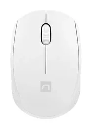 Natec STORK Ratón Óptico Inalámbrico RF 1600 DPI Ambidiestro para Hogar, Blanco, con Receptor USB
