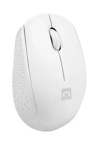 Natec STORK Ratón Óptico Inalámbrico RF 1600 DPI Ambidiestro para Hogar, Blanco, con Receptor USB