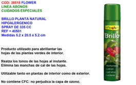 FLOWER Brillo Planta Natural Hipoalergénico Spray 335 ml