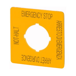 Eaton M22-XYK11 Schild NOT-HALT 121373 50x50mm amarillo