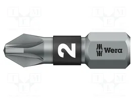WERA Punta de destornillador BiTorsion Pozidriv® PZ2 1/4 pulgada 25 mm