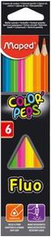 Lapiz Fluor Maped Color Peps Fluo Estuche De 6 (Set de 24)
