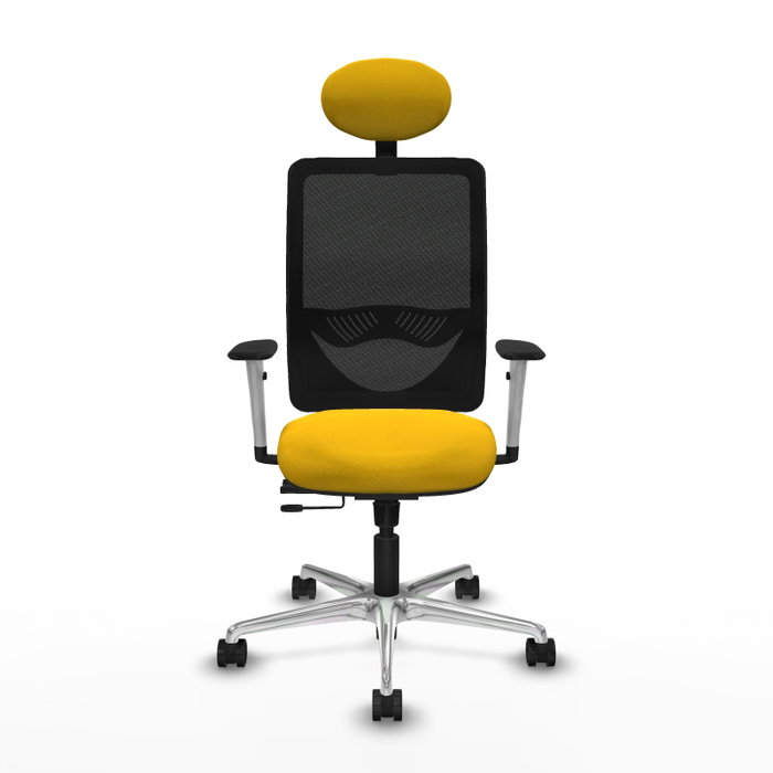 PIQUERAS Y CRESPO Silla de oficina Zulema con mecanismo Sincro/Traslack, Amarillo y Negro