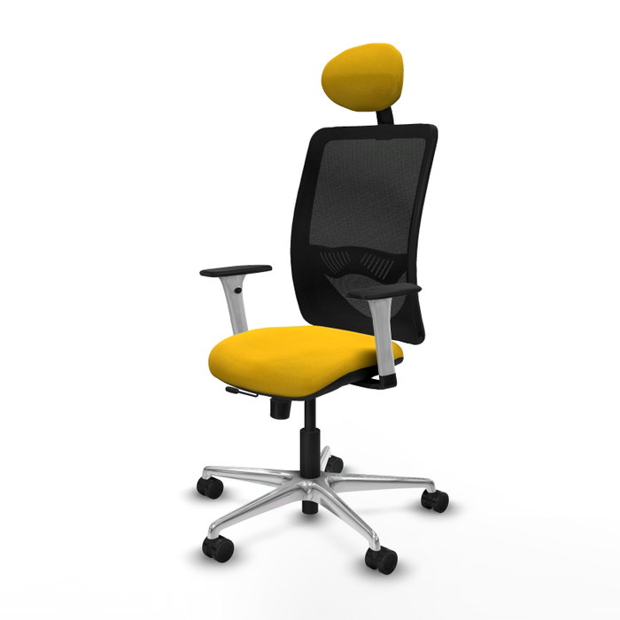 PIQUERAS Y CRESPO Silla de oficina Zulema con mecanismo Sincro/Traslack, Amarillo y Negro
