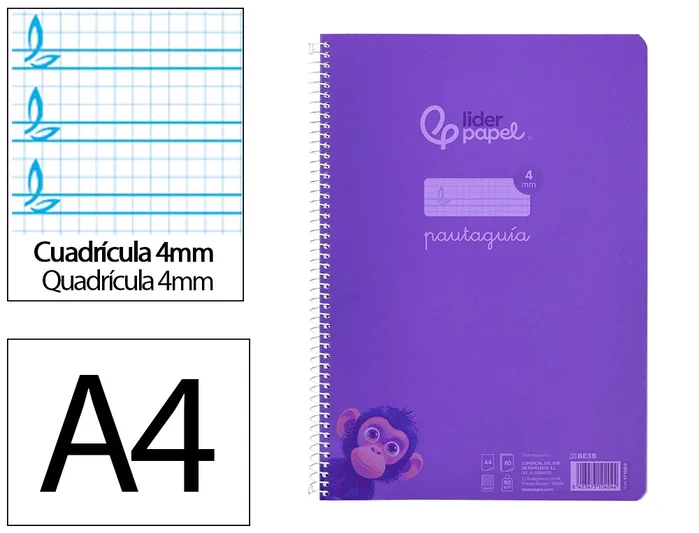 Liderpapel Cuaderno Espiral A4 Pautaguía Lila Liderpapel Cuaderno Espiral A4 Pautaguía Lila