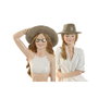 DKD Home Decor Figura Resina Chica Sombrero Surtido de 2 Unidades en Blanco y Beige