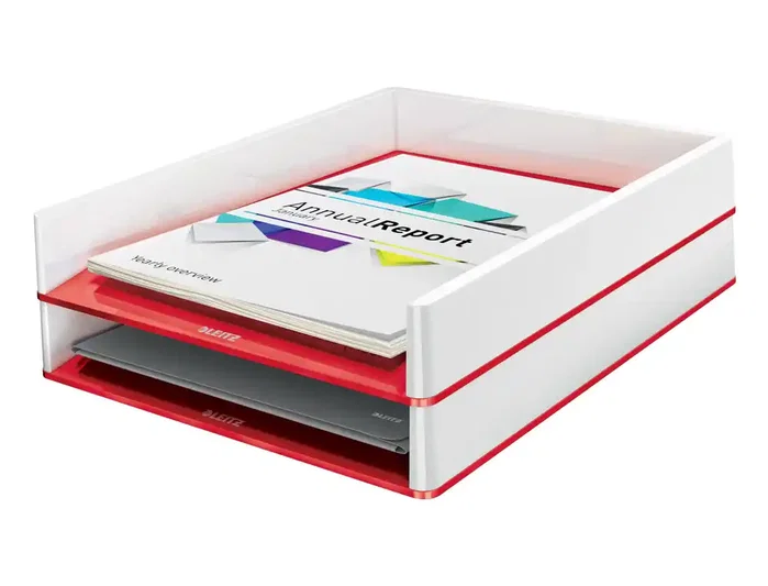 LEITZ WOW DUAL Bandeja de sobremesa Rojo metalizado/Blanco
