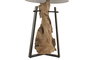 DKD Home Decor Lámpara de Sobremesa Teca y Hierro 40x40x76