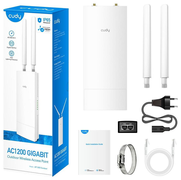 Cudy AP1300 Outdoor AC1200 WiFi Gigabit Outdoor Access Point Blanco