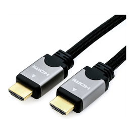 ROLINE Cable HDMI High Speed con Ethernet, 1 m, Negro/Plata, ROLINE 11.04.5850