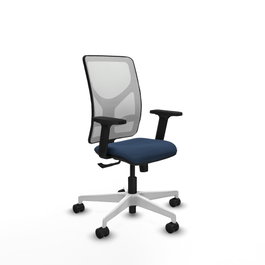 PIQUERAS Y CRESPO Silla de oficina Motilla con mecanismo Sincro, Azul marino y Blanco