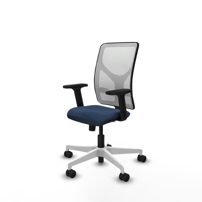 PIQUERAS Y CRESPO Silla de oficina Motilla con mecanismo Sincro, Azul marino y Blanco