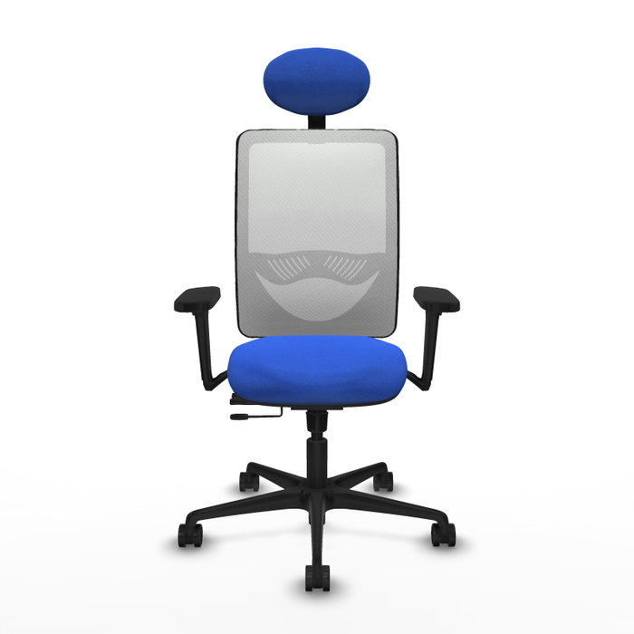 PIQUERAS Y CRESPO Silla de oficina Zulema con mecanismo Sincro/Traslack, Azul y Blanco