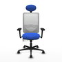 PIQUERAS Y CRESPO Silla de oficina Zulema con mecanismo Sincro/Traslack, Azul y Blanco