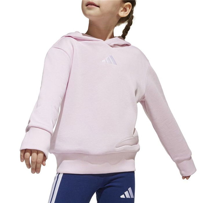 Sudadera con Capucha Niña Adidas LK SL FL HD Rosa M