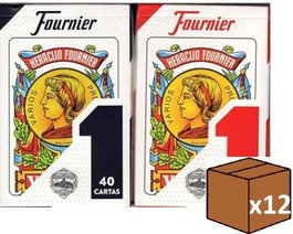 FOURNIER Pack de 12 unidades de 50 Naipes Españoles Nº1 en estuche de cartón